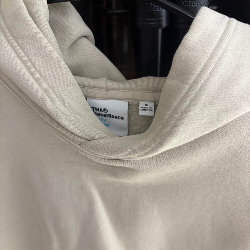 Aritzia cream cotton hoodie loungewear